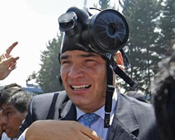 El presidente ecuatoriano, Rafael Correa durante los disturbios El presidente ecuatoriano, Rafael Correa durante los disturbios