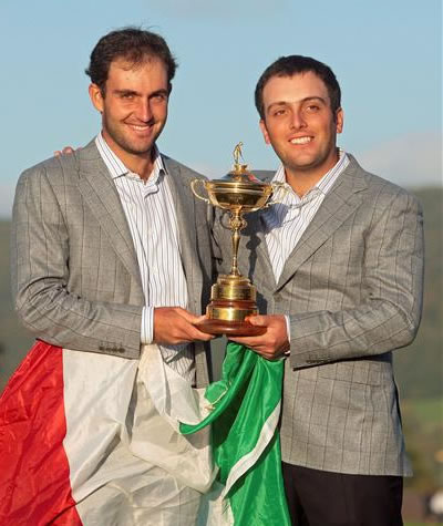 Francesco Molinari y Edoardo Molinari, ganadores de RyderCup. Francesco Molinari y Edoardo Molinari, ganadores de RyderCup.