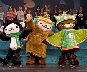 Mascotas de los Juegos Olímpicos Vancouver 2010; Foto: EFE
