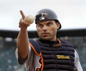 Receptor de los Astros, Iván Rodríguez; Foto: EFE