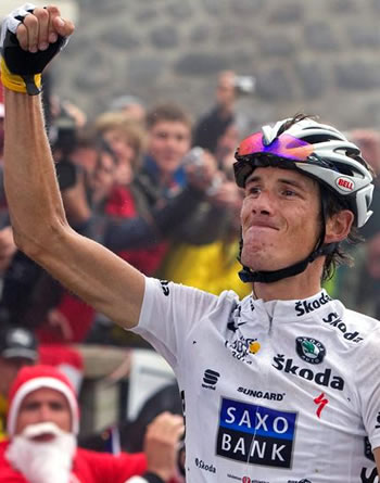 Andy Schelck ganador de la etapa del Tourmalet. EFE