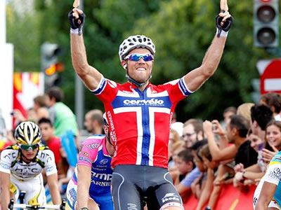 Thor Hushovd ganador de la sexta etapa. EFE