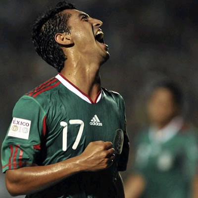 Elías Hernández, anotador del único gol frente a Colombia. EFE