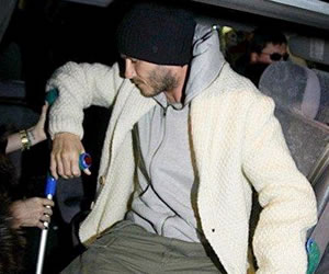David Beckham luego de su operación en el Talón de aquiles. EFE