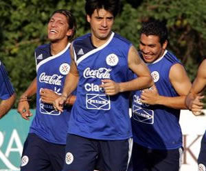 Entrenamiento de la sel. Paraguaya. Foto. EFE