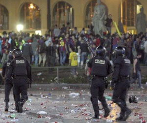 Celebración con incidentes; Foto: EFE