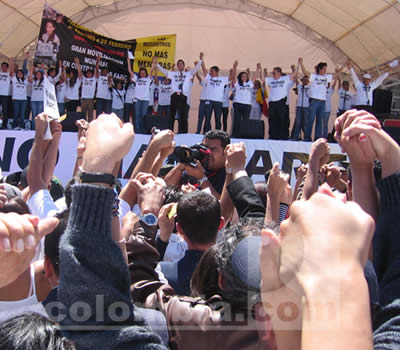 Marcha contra las FARC Plaza de Bolivar - Fotos: Luz Helena Quiceno