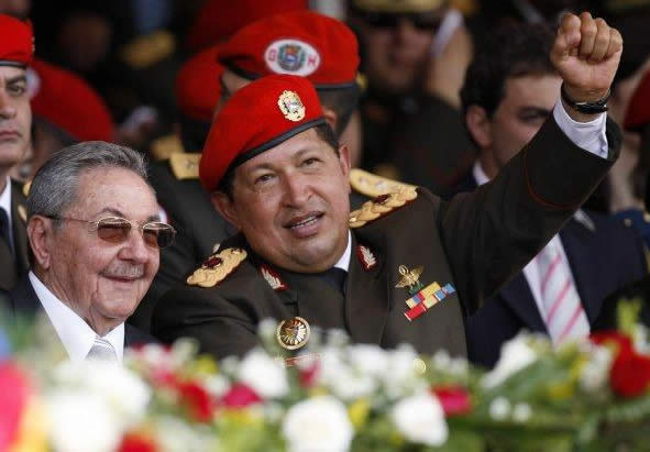 Presidentes de Venezuela, Hugo Ch�vez y Cuba, Ra�l Castro. EFE