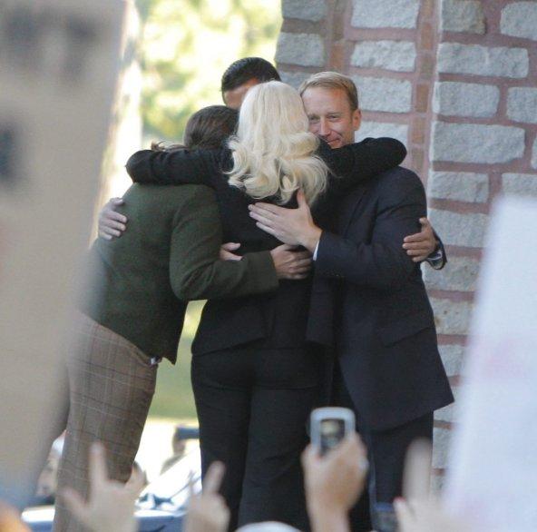 Lady Gaga protesta a favor de militares gays. EFE