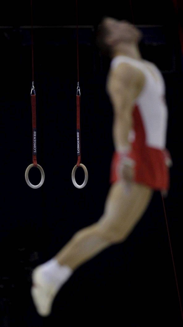 Campeonato Mundial de Gimnasia Artística - Un gimnasta ejecuta su ejercicio de anillas EFE