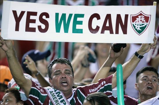 Final Copa Suramericana - Hinchas de Fluminense no perdían la fe. Foto: EFE
