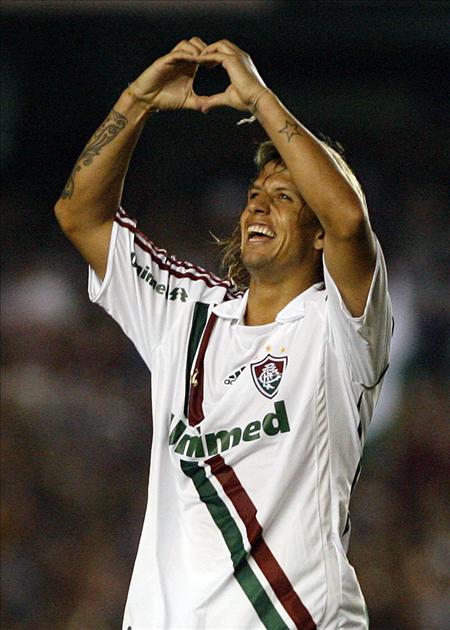 Final Copa Suramericana - Duguhingo celebra gol de Fluminense. Foto: EFE