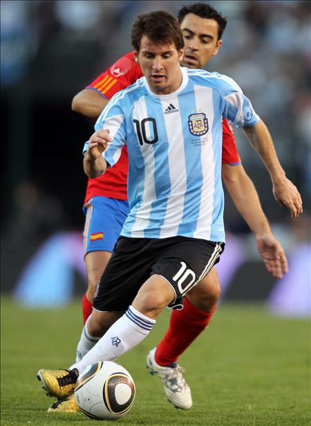 Lionel Messi y Xavi Hern�ndez