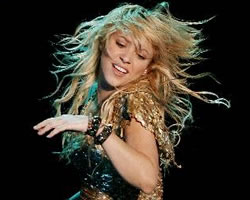 Shakira en Bogotá durante su presentación. Foto: EFE